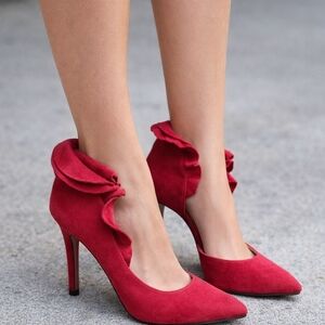 CO Red Suede Women's Heels